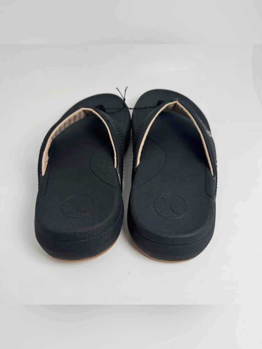 Hurley Black Women's Thong Sandals with Tan Outsole